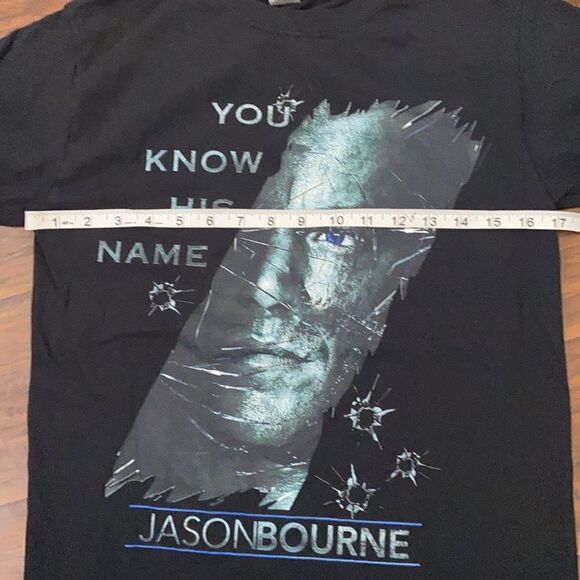 Jason Bourne Black Pullover Graphic Shirt Matt Damon Movie - Picture 4 of 8
